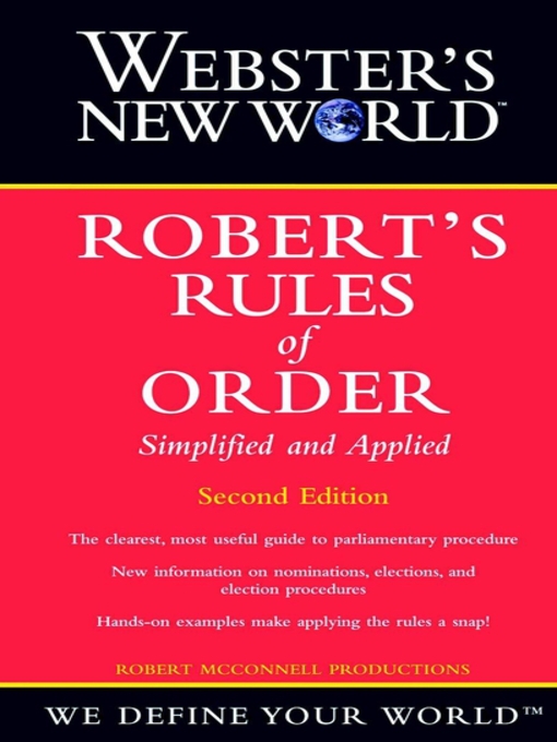 Title details for Webster's New World Robert's Rules of Order Simplified and Applied by Robert McConnell Productions - Wait list